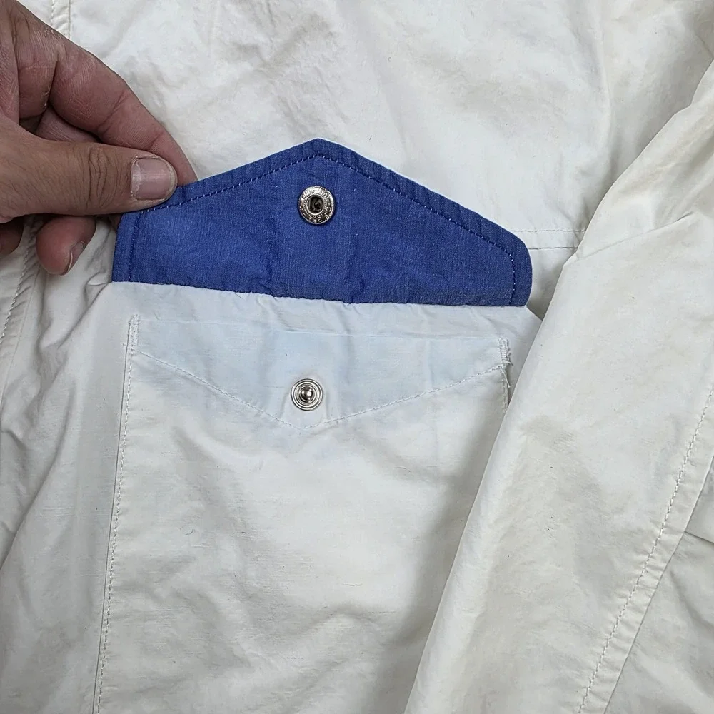 Vintage Polo Ralph Lauren Jacket Mens XL White Hooded Windbreaker Outdoor